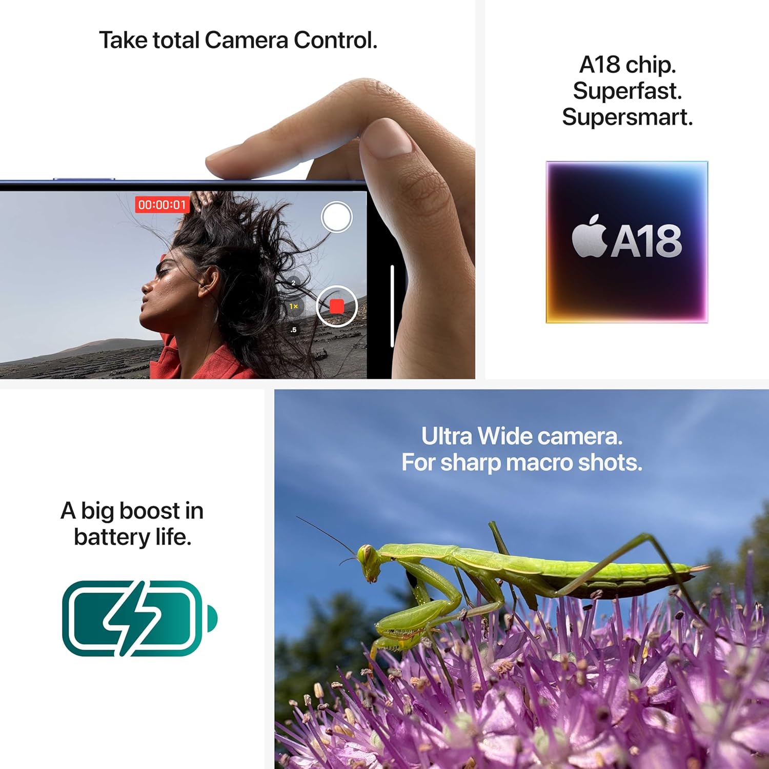 Apple iPhone 16 6.1'' 5G iOS Smartphone 128GB Unlocked Dual SIM-Free - Pink A